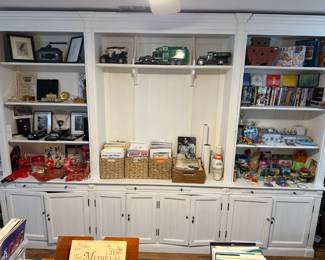 Large gorgeous sectional bookcases entertainment center from Restoration hardware!  Lots of storage!