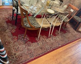 Large red, beige, and navy area rug (8’ x 11’) $750 + tax
