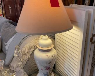 Set of 2 Vintage chinoiserie ginger jar table lamps (32” tall) $42.50 + tax each