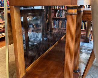 Neo-classical burl walnut mirrored bar (38.5” x 84” x 24”) $1125 + tax