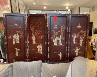 4 paneled Chinese mother of pearl room divider (6’ tall x 18” per panel) $750 + tax