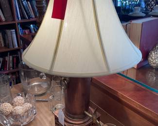 Table lamp repurposed from copper + brass water dispenser (27” tall) $120 + tax