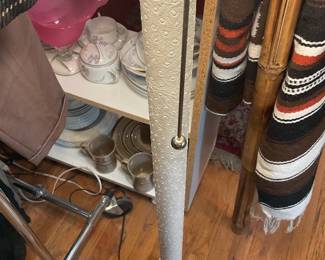 White ostrich leather floor lamp (55” tall) $62.50 + tax