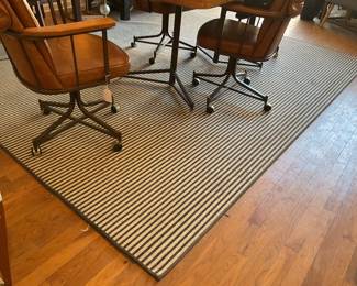 Gray and cream striped rug (8’x 10’) $200 + tax