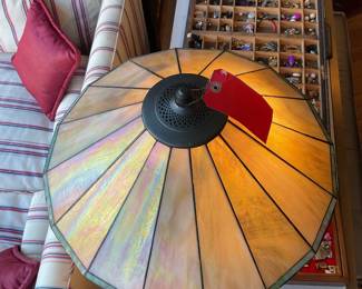 Tiffany style stained glass table lamp (2’ tall x 19” diameter) $215 + tax
