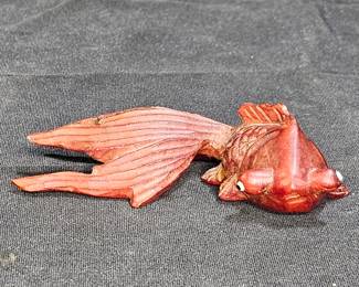 Vintage Chinese Carved Rosewood Koi Fish