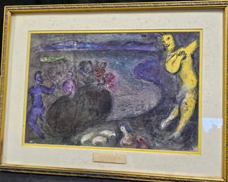 Marc Chagall Russian Colored Lithograph 1961 Ed.