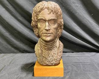  Thomas Jefferson Replica Bust on Wooden Base
