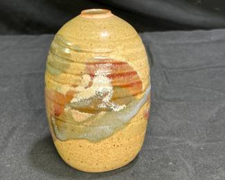 4 Studio Pottery Glazed & Redware Vases