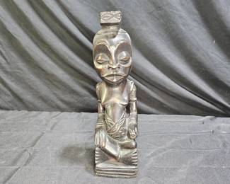 Vtg African Hand Carved Wooden Fertility Statue