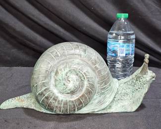 Large Bronze Patinated Garden Snail Sculpture
