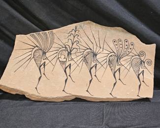Navajo Kokopelli Petroglyph Art by Burke Burbank