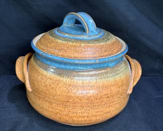 Handmade Stoneware Glazed Covered Dish