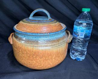 Large Hand Made Stoneware Covered Dish