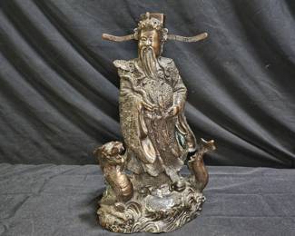 Heavy Bronze Statue of Shou-Xing, God of Longevity