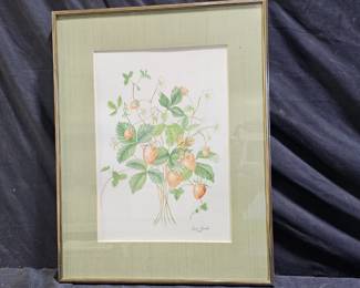 "Strawberries" Watercolor by Gene Clark 1986