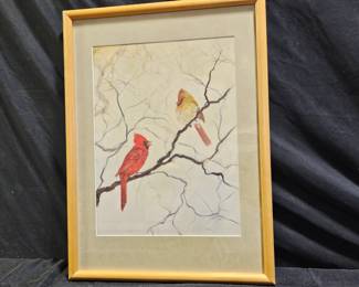 Signed Lithograph of Cardinals