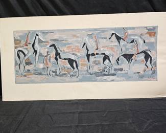 Eva Landori Abstract Expression Horses Serigraph