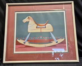 Folk Art Rocking Horse Print by Ashley Brooks