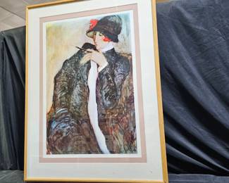 Vtg LE Hand Signed Print "Lady Simpson"