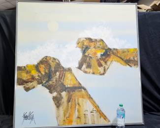 Large Abstract Oil Painting on Canvas by Kyung Kim