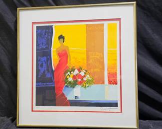 "Interieur" L.E. Lithograph by Emilie Bellet