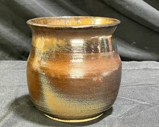  Hand Crafted Brown Glazed Stoneware Pottery Bowl