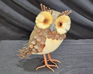 Rustic Hand Crafted Pinecone & Twig Folk Art Owl