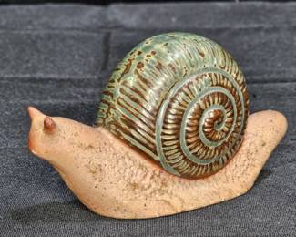 Glazed Stoneware Snail Figurine
