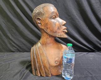 Hand Carved African Ironwood Sculpture Man's Bust