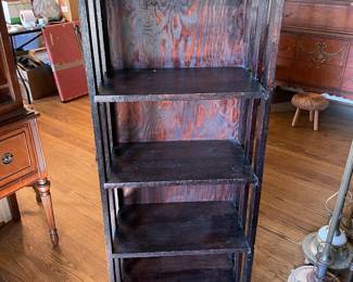 #5 5 shelf handmade wooden bookcase. As is finish 21x54x12 $ 20.00