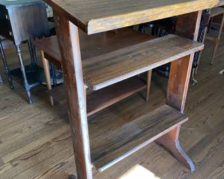 #32 Wood lectern stand - 3 shelves 24x13x30 $ 35.00