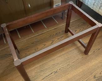 #12 Vintage butler oval tray table w/drop down sides. 2 pcs 27-35x21x17.5-25 $ 50.00