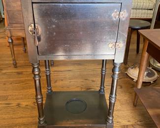 #30 Vintage smoking stand/humidor cabinet metal lined interior. As is. 14x11x29 $ 65.00