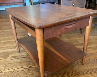 #28 1960s Lane Ulta Vista single drawer end table/night stand. Walnut. 22x28x20.5" $ 225.00