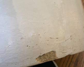 #20 Antique butter churn double handled crock. No stick. 5 gallon. White glaze 9.5x17" $ 100.00