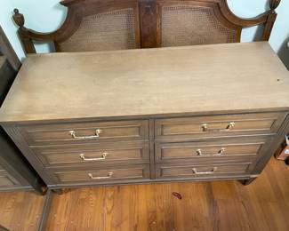#43 6 Drawer Wood (maple?) Dresser w/detached mirror 54x20x33" $ 125.00