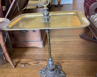 #19 Lamp base brass occasional table. As is finish $ 25.00