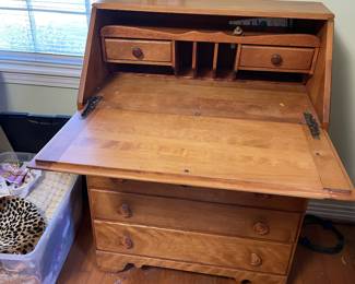 #45 Ethan Allen secretary drop front chest of drawer w 4 drawers. Maple. Made in USA 30x16.5x40.5 $ 150.00