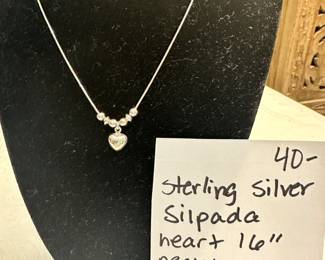 #50 Silver Sterling Silpada Heart Necklace - 16 in 925 made in italy $ 40.00