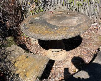 #48 Round Concrete Patio Table w/Matching Curved Benches. YOU MOVE -- $ 325.00