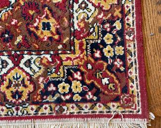 #3 4'X6' Rectangular Rug. Maroon w/Floral Details and fringe ends. 4'x6' $ 75.00