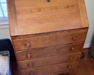 #45 Ethan Allen secretary drop front chest of drawer w 4 drawers. Maple. Made in USA 30x16.5x40.5 $ 150.00
