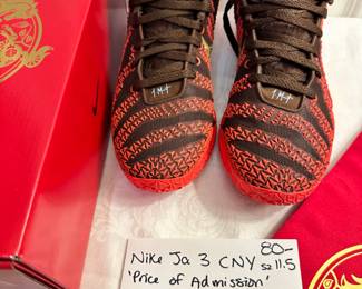 #55 Nike Ja 3 CNY sz 11.5 ‘Price of Admission”. Amazing condition. Original box, drawstring bag included $ 80.00