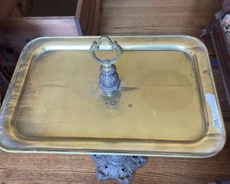 #19 Lamp base brass occasional table. As is finish $ 25.00