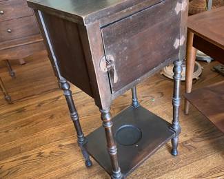 #30 Vintage smoking stand/humidor cabinet metal lined interior. As is. 14x11x29 $ 65.00