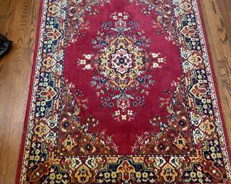 #3 4'X6' Rectangular Rug. Maroon w/Floral Details and fringe ends. 4'x6' $ 75.00