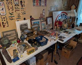 vintage signs, vintage toys, posters, glass, brass, collectibles, planes, old photos