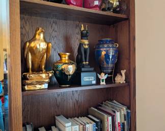 home decor, figurines, books