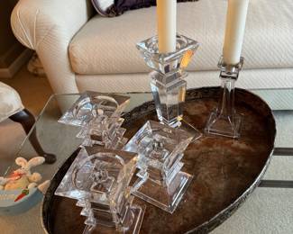 Glass Candlesticks 